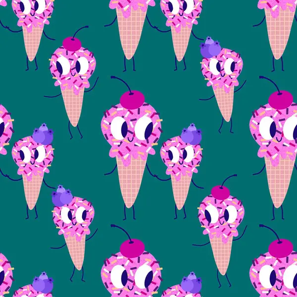 Kağıt, kumaş, çarşaf, çocuk giysisi baskısı ve yeni yıl partisi aksesuarları için kusursuz Noel dondurması deseni. Yüksek kaliteli illüstrasyon