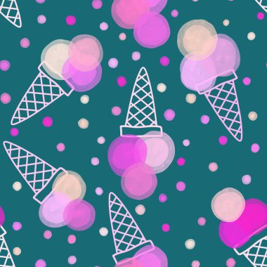 Kağıt, kumaş, çarşaf, çocuk giysisi baskısı ve yeni yıl partisi aksesuarları için kusursuz Noel dondurması deseni. Yüksek kaliteli illüstrasyon