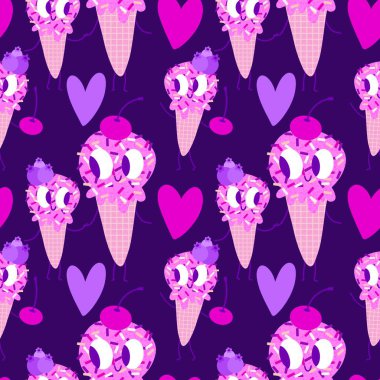 Kağıt, kumaş, çarşaf, çocuk giysisi baskısı ve yeni yıl partisi aksesuarları için kusursuz Noel dondurması deseni. Yüksek kaliteli illüstrasyon