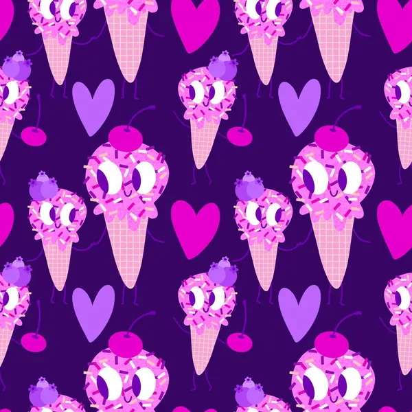 Kağıt, kumaş, çarşaf, çocuk giysisi baskısı ve yeni yıl partisi aksesuarları için kusursuz Noel dondurması deseni. Yüksek kaliteli illüstrasyon