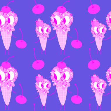 Kağıt, kumaş, çarşaf, çocuk giysisi baskısı ve yeni yıl partisi aksesuarları için kusursuz Noel dondurması deseni. Yüksek kaliteli illüstrasyon