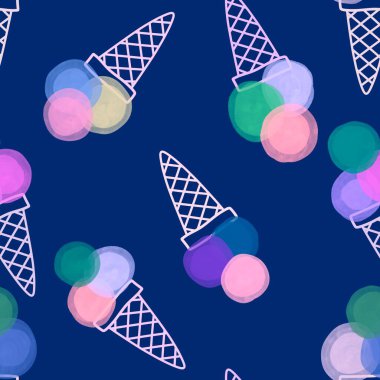 Kağıt, kumaş, çarşaf, çocuk giysisi baskısı ve yeni yıl partisi aksesuarları için kusursuz Noel dondurması deseni. Yüksek kaliteli illüstrasyon