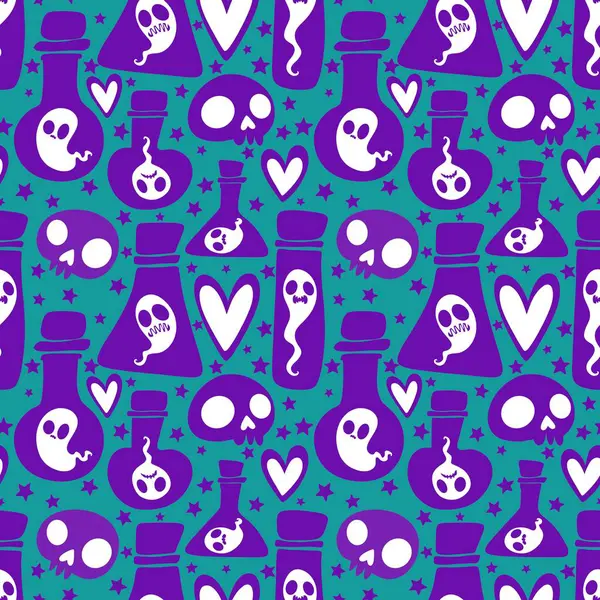 Cadılar Bayramı hayaletleri kağıt, kumaş, çarşaf ve çocuk giysileri baskısı, ambalaj ve şenlikli aksesuarlar için kusursuz çizgi film desenleri. Yüksek kaliteli illüstrasyon