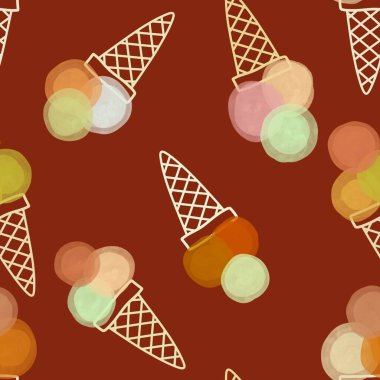 Kağıt, kumaş, çarşaf, çocuk giysisi baskısı ve yeni yıl partisi aksesuarları için kusursuz Noel dondurması deseni. Yüksek kaliteli illüstrasyon