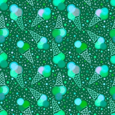 Kağıt, kumaş, çarşaf, çocuk giysisi baskısı ve yeni yıl partisi aksesuarları için kusursuz Noel dondurması deseni. Yüksek kaliteli illüstrasyon