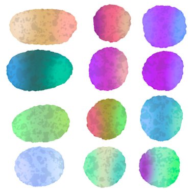 Kumaşlar, kumaşlar, çarşaflar, hediyeler, kartlar, çocuklar ve hobiler için renkli boya lekeleri koyun. Yüksek kaliteli illüstrasyon 