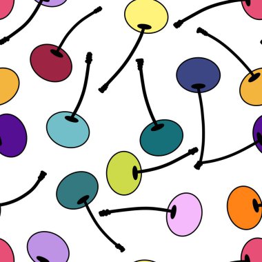 Kağıt, kumaş, çarşaf, çocuk giysileri, tekstil ürünleri, parti aksesuarları ve mutfak için yaz meyvesiz kiraz deseni. Yüksek kaliteli illüstrasyon