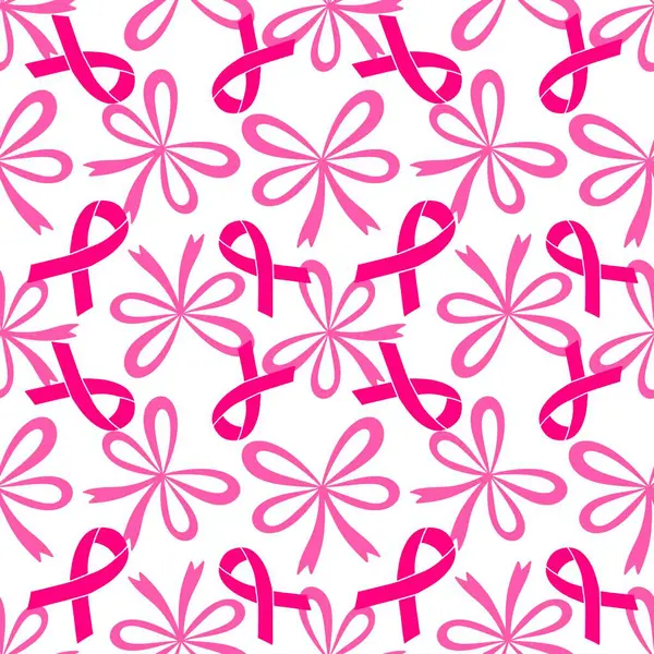 Göğüs kanseri ayı, ambalaj kağıdı, tıbbi aksesuar ve ilaç tekstili için kusursuz pembe kurdele günü deseni. Yüksek kaliteli illüstrasyon