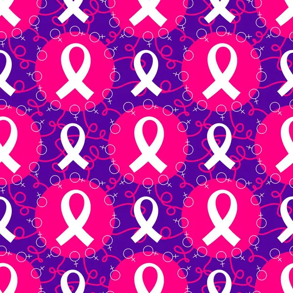 Göğüs kanseri ayı, ambalaj kağıdı, tıbbi aksesuar ve ilaç tekstili için kusursuz pembe kurdele günü deseni. Yüksek kaliteli illüstrasyon