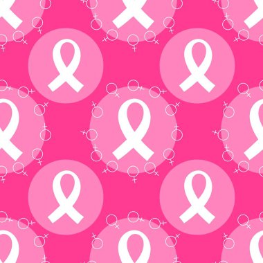 Göğüs kanseri ayı, ambalaj kağıdı, tıbbi aksesuar ve ilaç tekstili için kusursuz pembe kurdele günü deseni. Yüksek kaliteli illüstrasyon