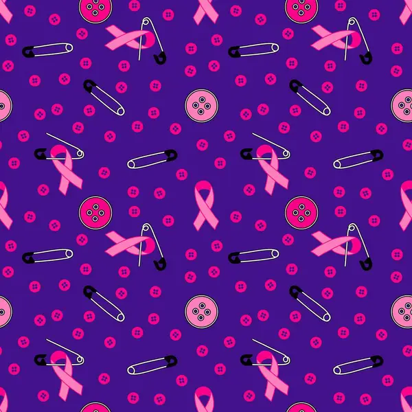 Göğüs kanseri ayı, ambalaj kağıdı, tıbbi aksesuar ve ilaç tekstili için kusursuz pembe kurdele günü deseni. Yüksek kaliteli illüstrasyon