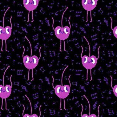 Kağıt, kumaş, çarşaf, çocuk giysileri, tekstil ürünleri, parti aksesuarları ve mutfak için yaz meyvesiz kiraz deseni. Yüksek kaliteli illüstrasyon