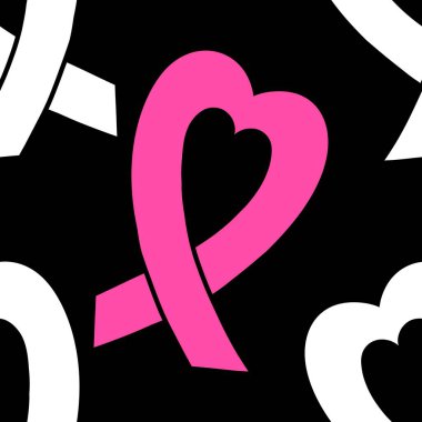 Göğüs kanseri ayı, ambalaj kağıdı, tıbbi aksesuar ve ilaç tekstili için kusursuz pembe kurdele günü deseni. Yüksek kaliteli illüstrasyon