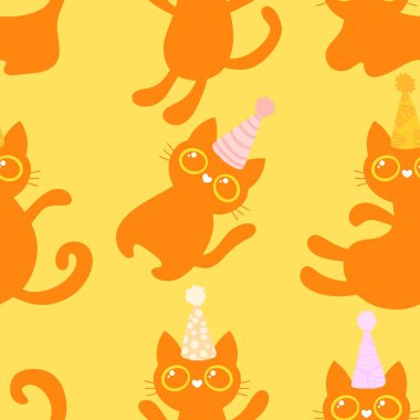 Cadılar Bayramı hayvanlarının doğum günü paketlerinde, kumaşlarda, çarşaflarda, çocuk kıyafetlerinde ve parti aksesuarlarında kusursuz kedi desenleri var. Yüksek kaliteli illüstrasyon