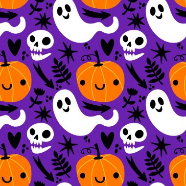 Sonbahar hasadı sebzesiz canavar Cadılar Bayramı balkabağı desenli kağıt, kumaş ve çocuk giysileri baskısı, şenlikli ambalaj ve aksesuarlar. Yüksek kaliteli illüstrasyon