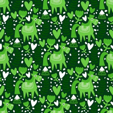 2026 yılının yılbaşı hayvanlarının paketleri ve parti aksesuarları ve çocuk kıyafetleri ve moda tekstili için kusursuz Noel atları modelleri.