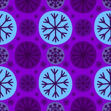 Noel buzları, kağıt, kumaş, çarşaf ve çocuk giysileri baskısı, yeni yıl paketleri ve şenlik aksesuarları için kusursuz kar taneleri deseni çizer. Yüksek kaliteli illüstrasyon