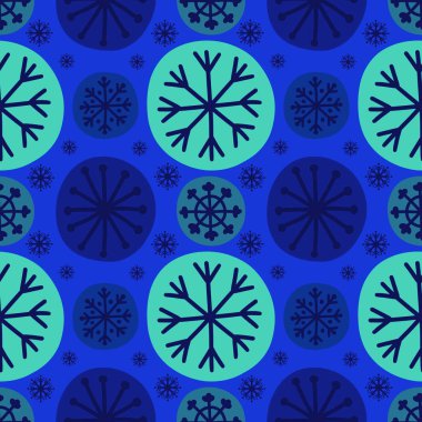 Noel buzları, kağıt, kumaş, çarşaf ve çocuk giysileri baskısı, yeni yıl paketleri ve şenlik aksesuarları için kusursuz kar taneleri deseni çizer. Yüksek kaliteli illüstrasyon