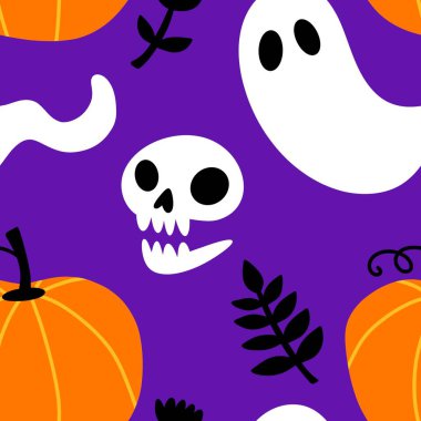 Sonbahar hasadı sebzesiz canavar Cadılar Bayramı balkabağı desenli kağıt, kumaş ve çocuk giysileri baskısı, şenlikli ambalaj ve aksesuarlar. Yüksek kaliteli illüstrasyon