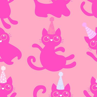 Cadılar Bayramı hayvanlarının doğum günü paketlerinde, kumaşlarda, çarşaflarda, çocuk kıyafetlerinde ve parti aksesuarlarında kusursuz kedi desenleri var. Yüksek kaliteli illüstrasyon