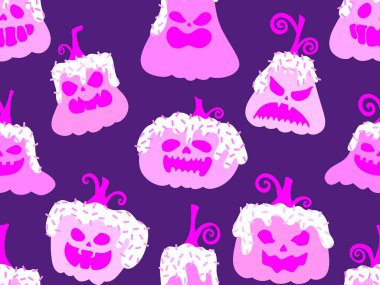 Sonbahar hasadı sebzesiz canavar Cadılar Bayramı balkabağı desenli kağıt, kumaş ve çocuk giysileri baskısı, şenlikli ambalaj ve aksesuarlar. Yüksek kaliteli illüstrasyon