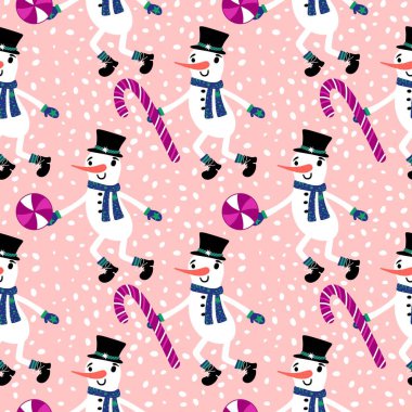 Kardan adam desenli Noel kardan adam desenli ambalajlar, kumaşlar, çarşaflar, çocuk giysileri baskısı, parti aksesuarları ve yeni yıl paketleri. Yüksek kaliteli illüstrasyon