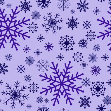 Noel buzları, kağıt, kumaş, çarşaf ve çocuk giysileri baskısı, yeni yıl paketleri ve şenlik aksesuarları için kusursuz kar taneleri deseni çizer. Yüksek kaliteli illüstrasyon