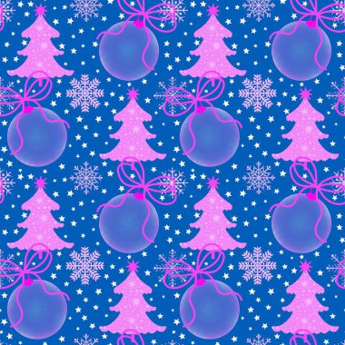 Noel ağacı kağıtları, kumaşlar, çarşaflar, yeni yıl ambalajları, çocuk giysileri baskısı ve Noel partisi aksesuarları için kusursuz kış oyuncakları deseni. Yüksek kalite fotoğraf