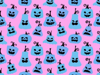 Sonbahar hasadı sebzesiz canavar Cadılar Bayramı balkabağı desenli kağıt, kumaş ve çocuk giysileri baskısı, şenlikli ambalaj ve aksesuarlar. Yüksek kaliteli illüstrasyon