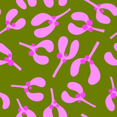 Noel hediyeleri, kumaşlar, tekstil, çarşaf ve ambalaj için ökseotuyla kusursuz kış deseni.