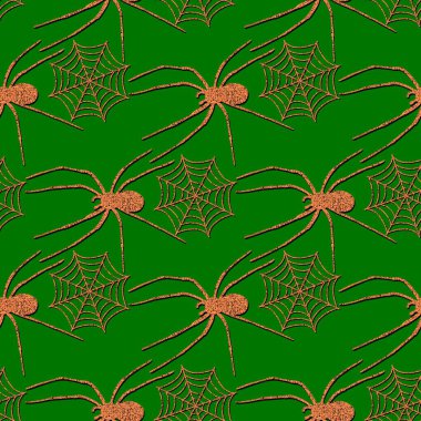 Çizgi film canavarları, duvar kağıtları, kumaşlar, tekstil ve ambalajlar, çarşaflar ve çocuk giysileri baskıları ve ambalaj kağıtları için kusursuz Cadılar Bayramı örümceği desenleri. Yüksek kaliteli illüstrasyon