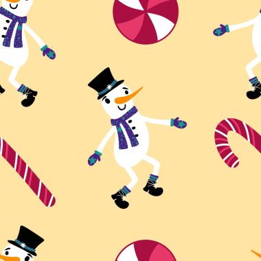 Kardan adam desenli Noel kardan adam desenli ambalajlar, kumaşlar, çarşaflar, çocuk giysileri baskısı, parti aksesuarları ve yeni yıl paketleri. Yüksek kaliteli illüstrasyon