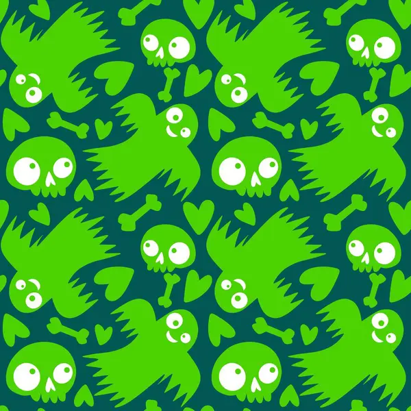 Cadılar Bayramı hayaletleri kağıt, kumaş, çarşaf ve çocuk giysileri baskısı, ambalaj ve şenlikli aksesuarlar için kusursuz çizgi film desenleri. Yüksek kaliteli illüstrasyon