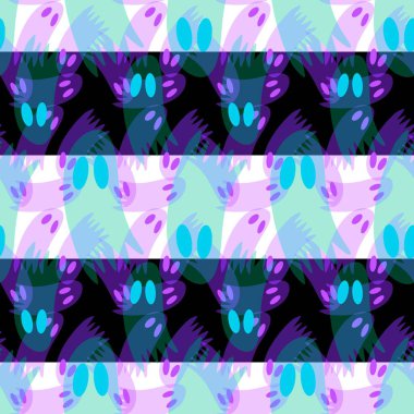 Cadılar Bayramı hayaletleri kağıt, kumaş, çarşaf ve çocuk giysileri baskısı, ambalaj ve şenlikli aksesuarlar için kusursuz çizgi film desenleri. Yüksek kaliteli illüstrasyon