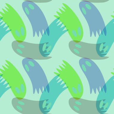 Cadılar Bayramı hayaletleri kağıt, kumaş, çarşaf ve çocuk giysileri baskısı, ambalaj ve şenlikli aksesuarlar için kusursuz çizgi film desenleri. Yüksek kaliteli illüstrasyon