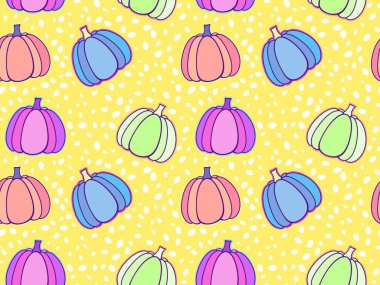 Sonbahar hasadı sebzesiz canavar Cadılar Bayramı balkabağı desenli kağıt, kumaş ve çocuk giysileri baskısı, şenlikli ambalaj ve aksesuarlar. Yüksek kaliteli illüstrasyon