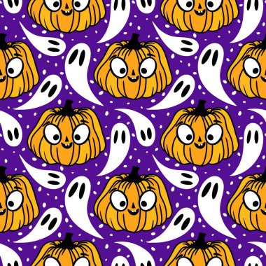 Sonbahar hasadı sebzesiz canavar Cadılar Bayramı balkabağı desenli kağıt, kumaş ve çocuk giysileri baskısı, şenlikli ambalaj ve aksesuarlar. Yüksek kaliteli illüstrasyon