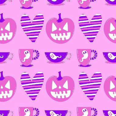 Sonbahar hasadı sebzesiz canavar Cadılar Bayramı balkabağı desenli kağıt, kumaş ve çocuk giysileri baskısı, şenlikli ambalaj ve aksesuarlar. Yüksek kaliteli illüstrasyon