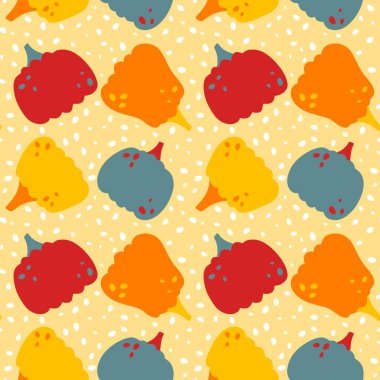 Sonbahar hasadı sebzesiz canavar Cadılar Bayramı balkabağı desenli kağıt, kumaş ve çocuk giysileri baskısı, şenlikli ambalaj ve aksesuarlar. Yüksek kaliteli illüstrasyon