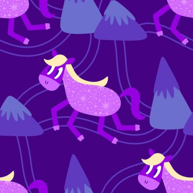 2026 yılının yılbaşı hayvanlarının paketleri ve parti aksesuarları ve çocuk kıyafetleri ve moda tekstili için kusursuz Noel atları modelleri.