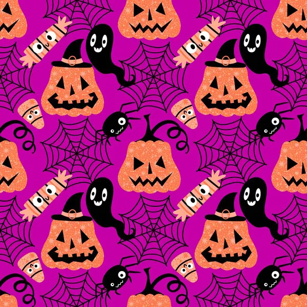 Sonbahar hasadı sebzesiz canavar Cadılar Bayramı balkabağı desenli kağıt, kumaş ve çocuk giysileri baskısı, şenlikli ambalaj ve aksesuarlar. Yüksek kaliteli illüstrasyon