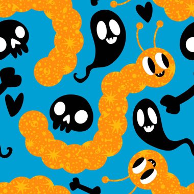 Cadılar Bayramı şekersiz jöle desenli kumaşlar, kumaşlar, çarşaflar ve çocuk giysileri baskısı ve sonbahar partisi aksesuarları. Yüksek kaliteli illüstrasyon