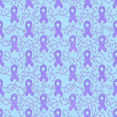 Göğüs kanseri ayı, ambalaj kağıdı, tıbbi aksesuar ve ilaç tekstili için kusursuz pembe kurdele günü deseni. Yüksek kaliteli illüstrasyon