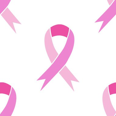 Göğüs kanseri ayı, ambalaj kağıdı, tıbbi aksesuar ve ilaç tekstili için kusursuz pembe kurdele günü deseni. Yüksek kaliteli illüstrasyon