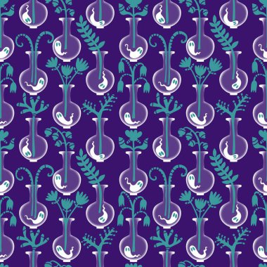 Cadılar Bayramı hayaletleri kağıt, kumaş, çarşaf ve çocuk giysileri baskısı, ambalaj ve şenlikli aksesuarlar için kusursuz çizgi film desenleri. Yüksek kaliteli illüstrasyon