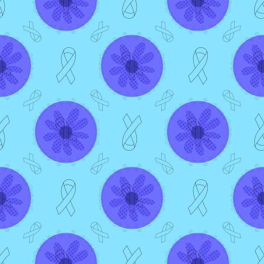 Göğüs kanseri ayı, ambalaj kağıdı, tıbbi aksesuar ve ilaç tekstili için kusursuz pembe kurdele günü deseni. Yüksek kaliteli illüstrasyon