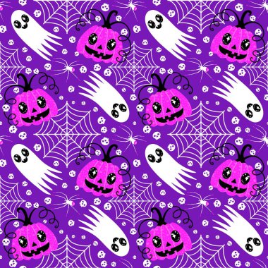 Sonbahar hasadı sebzesiz canavar Cadılar Bayramı balkabağı desenli kağıt, kumaş ve çocuk giysileri baskısı, şenlikli ambalaj ve aksesuarlar. Yüksek kaliteli illüstrasyon