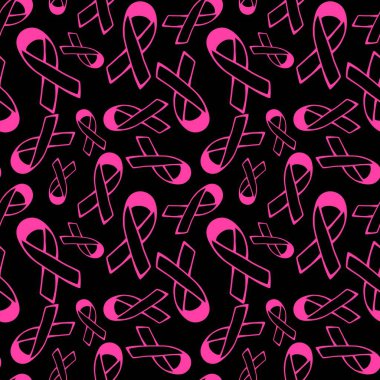 Göğüs kanseri ayı, ambalaj kağıdı, tıbbi aksesuar ve ilaç tekstili için kusursuz pembe kurdele günü deseni. Yüksek kaliteli illüstrasyon