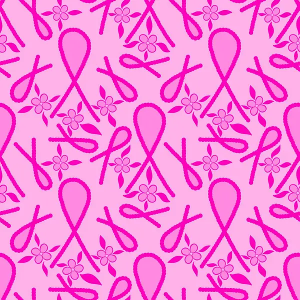Göğüs kanseri ayı, ambalaj kağıdı, tıbbi aksesuar ve ilaç tekstili için kusursuz pembe kurdele günü deseni. Yüksek kaliteli illüstrasyon