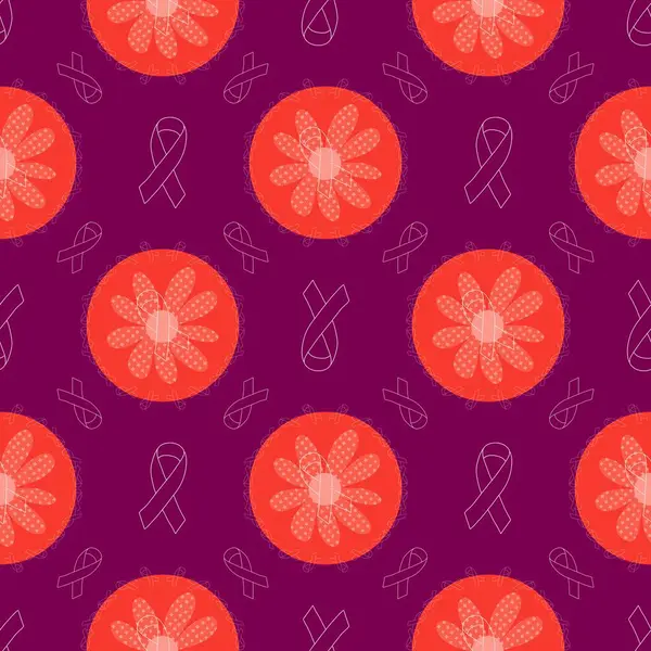 Göğüs kanseri ayı, ambalaj kağıdı, tıbbi aksesuar ve ilaç tekstili için kusursuz pembe kurdele günü deseni. Yüksek kaliteli illüstrasyon